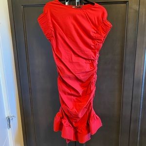 Red midi dress